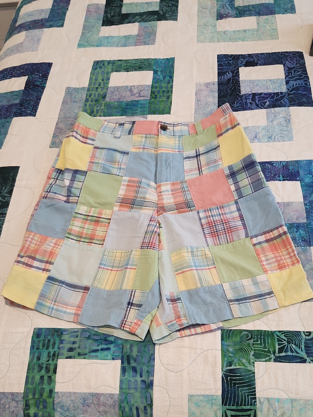 Brooks Brothers Patchwork Plaid Pastel Shorts (See notes on size)